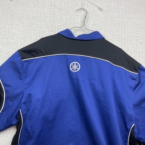 Y2K Yamaha Factory Racing Canada Button Up Crew Shirt Size 3XL Blue Motorsport - Picture 13 of 16
